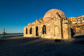 Hania - The inner harbour, the domed profile of the Mosque of the Janissaries (aka Hassan Pasha mosque)